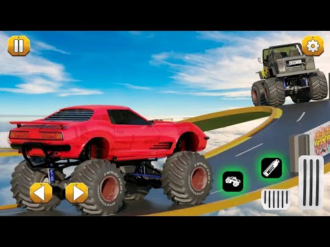 US MONSTER TRUCK MEGA RAMP DRIVING - Crazy Car Stunt Impossible Racing 2023 - Android Gameplay