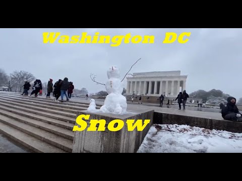 Snow in Washington DC | USA |  - Driving and Walking