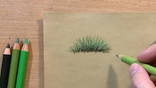 How to Draw Grass and Dirt - Landscape in Colored Pencil