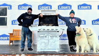 Alaska off-grid Cabin - 1st BBQ on the New Deck - Crushing Ice - Housewrap Continues