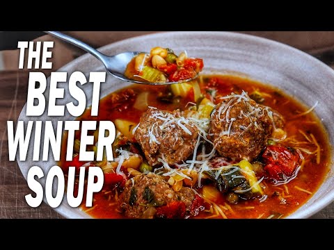 The BEST Winter Soup I've Ever Made - Meatball Minestrone Soup
