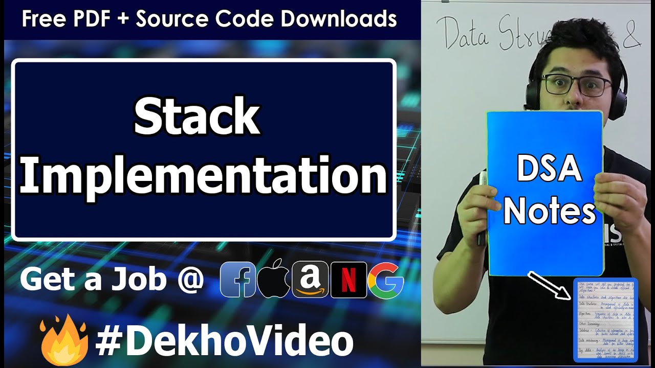 Video thumbnail for Implementing Stack Using Array in Data Structures