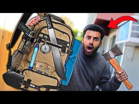 We Built DIY ZOMBIE APOCALYPSE SURVIVAL Bags!! ($200 CHALLENGE) *DOOMSDAY PREPPERS* Video
