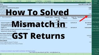 How To Solve Mismatch In GST Return | Types of Mismatch In GST Return | Technical Tyagi