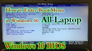 How to get the Boot menu or BIOS on a Windows 10 PC