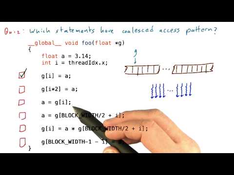 A Quiz on Coalescing Memory Access - Intro to Parallel Programming