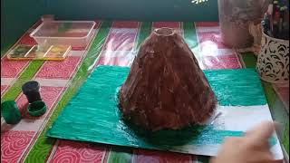 Paper Mache Volcano Model | easy | homemade | experiment time