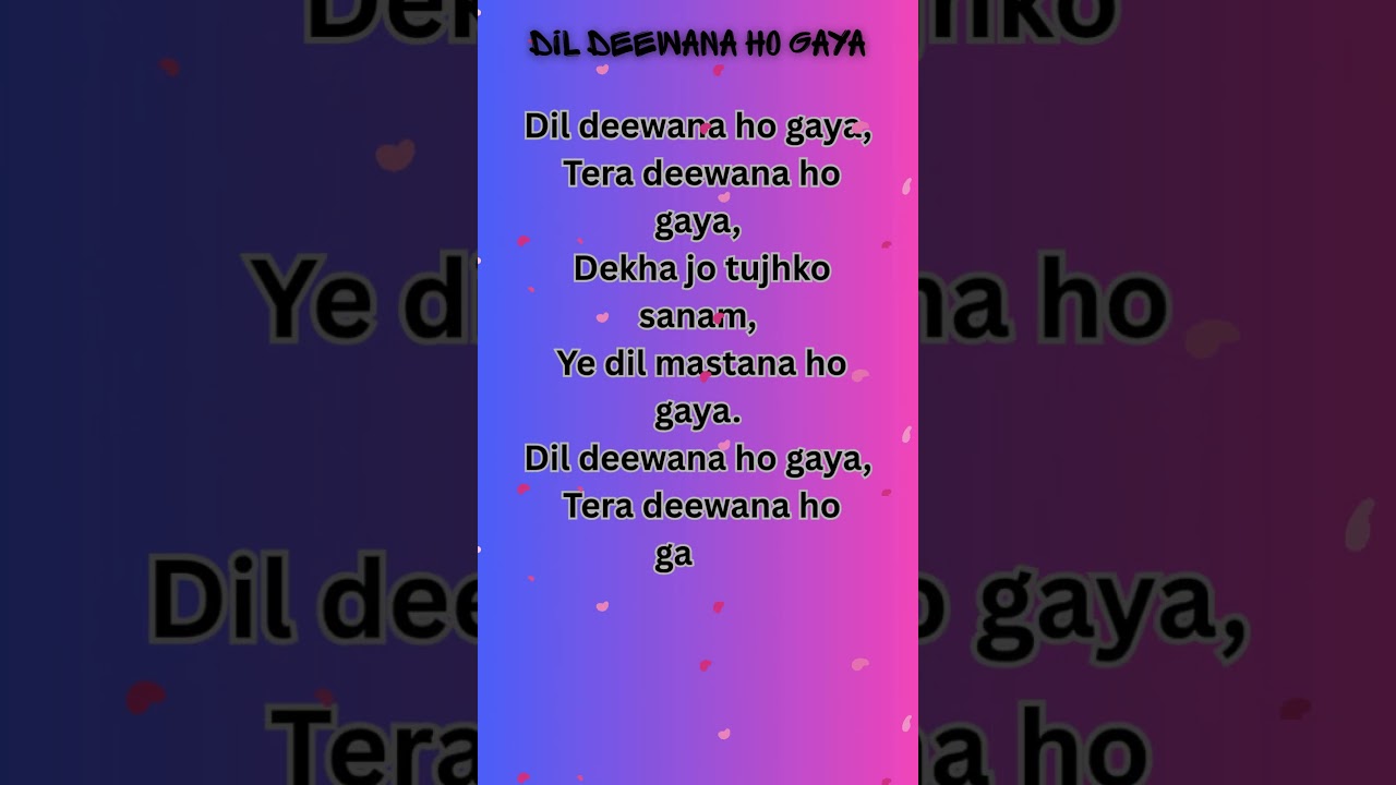 🎵 Dil Deewana Ho Gaya | lyrics | manshi yadav #soulfulmusic