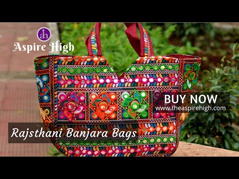 Mirror hand embroidered embellished banjara bags