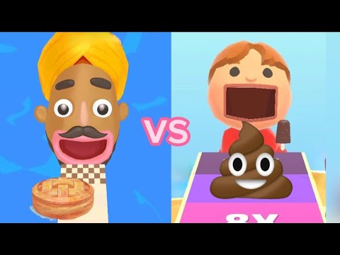 Mobile games: Sandwich Runner vs Popsicle Stack. Android Gameplay