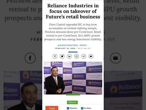 , title : '#RelianceIndustries in focus on takeover of Future’s retail business #snsmarketgyan #shorts'