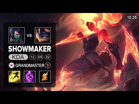 Showmaker Akali Mid vs Rumble - KR Grandmaster Patch 10.25