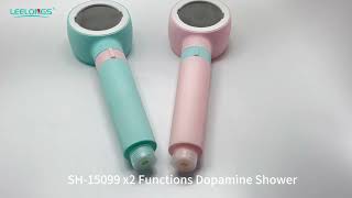 15099 Pink PP Cartridge Filtered Shower Head 2 Plates Baby Showerhead with 360° Rotate 2 Jets