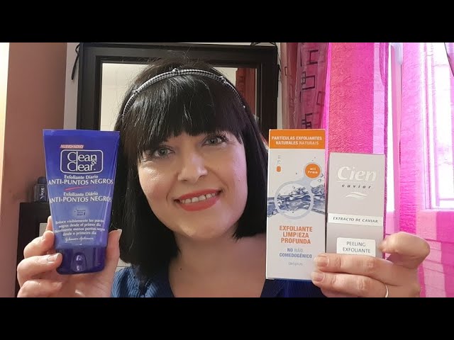 Vídeo relacionado con Clean & Clear Exfoliante facial diario anti puntos negros e impurezas, suave gel exfoliante facial para el cuidado del rostro, limpiador facial en crema, 1 x 150 ml