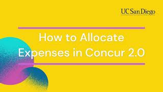 How to Allocate Expenses in Concur 2.0