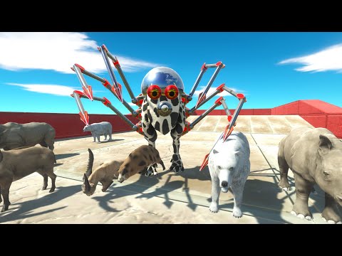 ESCAPE FROM MONSTER - DEATH TOUCH ALIEN ROBOT 🤖 | Animal Revolt Battle Simulator