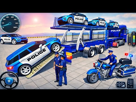 US Police Car Transporter Driving - Police Trailer Truck Driver Simulator 3D - Android GamePlay