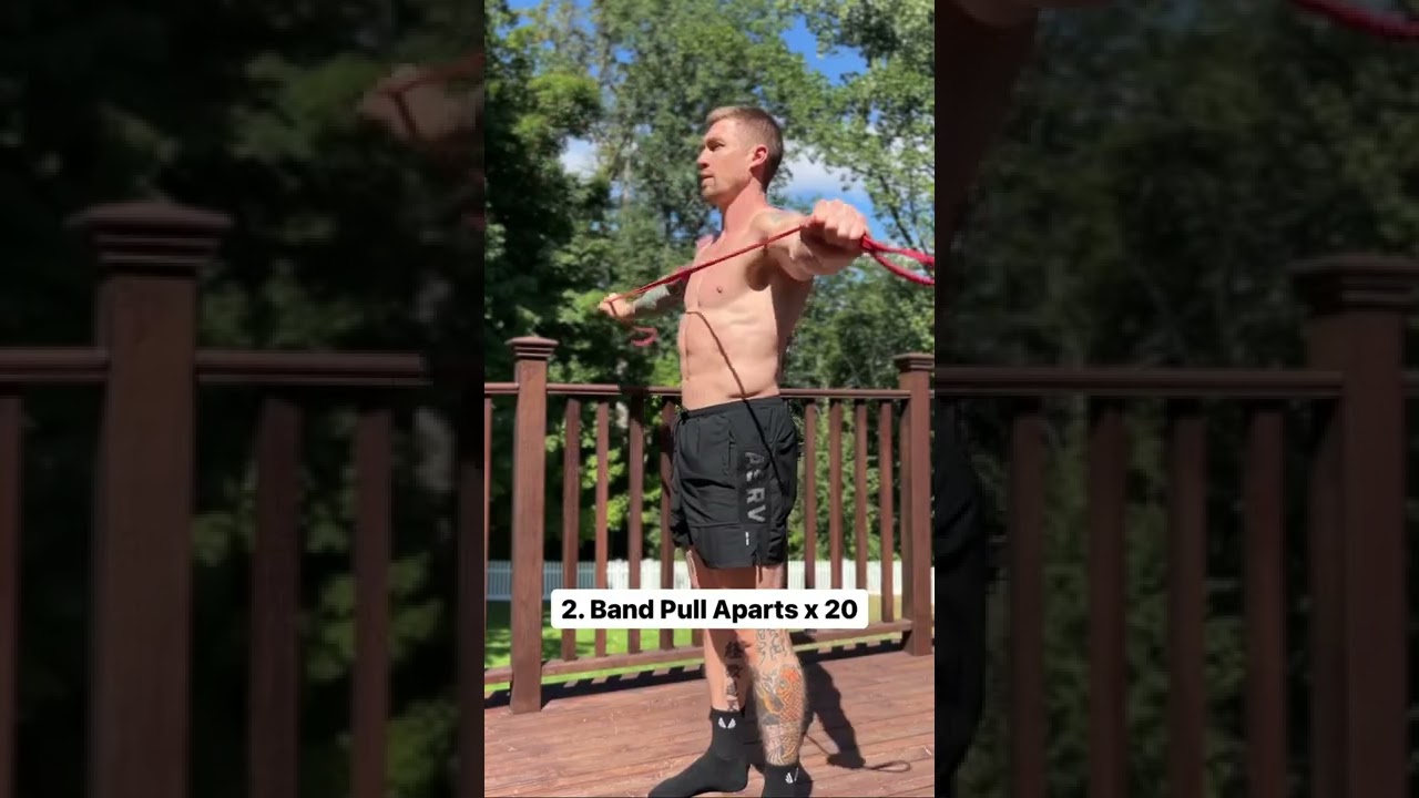 Resistance Band Shoulder Warm Up✅ #bodybuilding #resistancebands #warmup