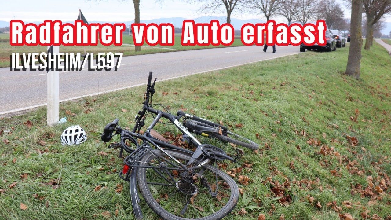 Radfahrer bei überqueren der L 597 bei Ilvesheim von Auto erfasst