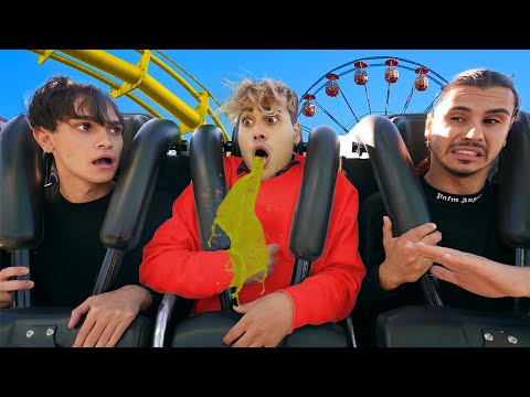 Our Brother THREW UP on the ROLLER COASTER!