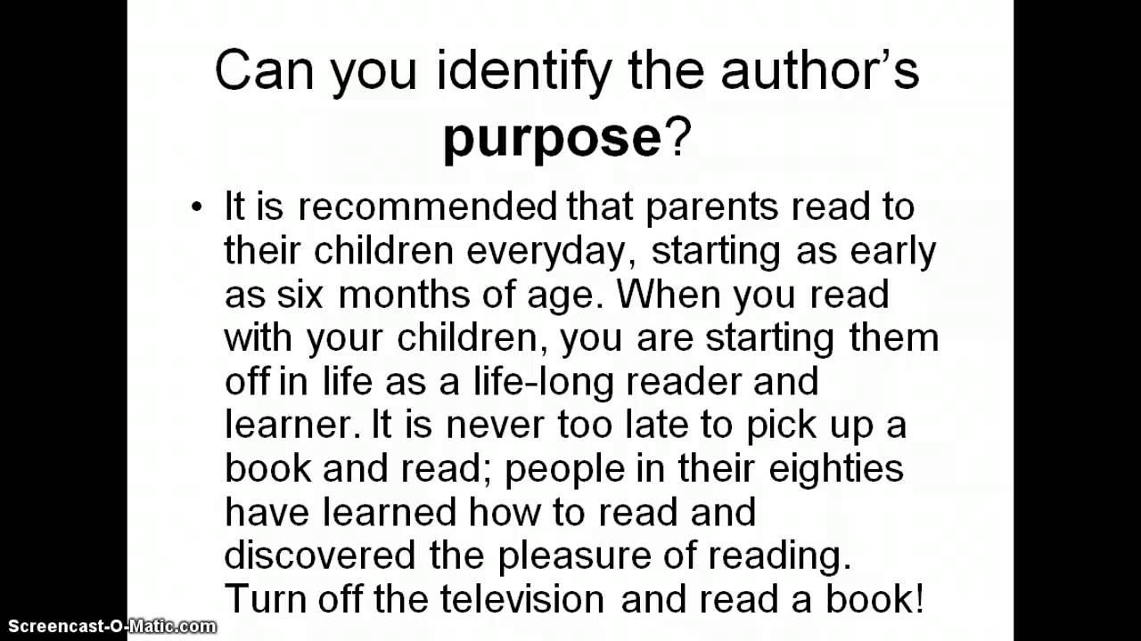 Author's Purpose and Point of View