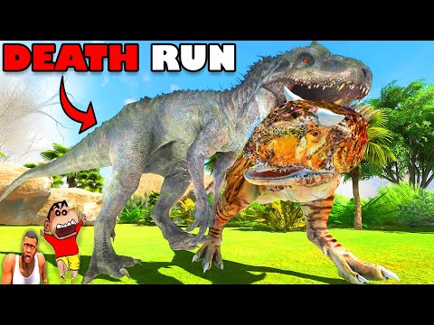 MONSTER TIGER DINOSAUR vs SHINCHAN and CHOP DEATH RUN in ANIMAL REVOLT BATTLE SIMULATOR