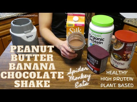 Peanut Butter Banana Chocolate Shake | HEALTHY - HIGH PROTEIN - PLANT BASED