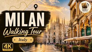 Milan Italy Walking Tour 4K 🇮🇹 | Duomo, Galleria Vittorio Emanuele II & Sforza C