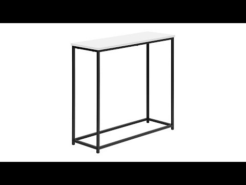 I 2252 Accent Table - 32"L / White / Black Metal Console - Monarch Specialties