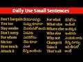 Daily Use Small Sentences | Lesson#109|Spoken English Through Telugu