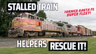 Train STALLS, Helpers Save The Day! | -Santa Fe on Shortline Hill-