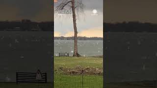 April Hail Tearing Up the Lake!