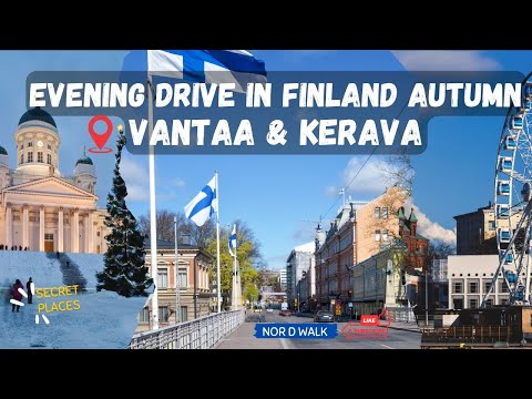 Evening Drive in Finland 🇫🇮 | Autumn Colors in Vantaa & Kerava | Nordic Serenity | Nord Walk