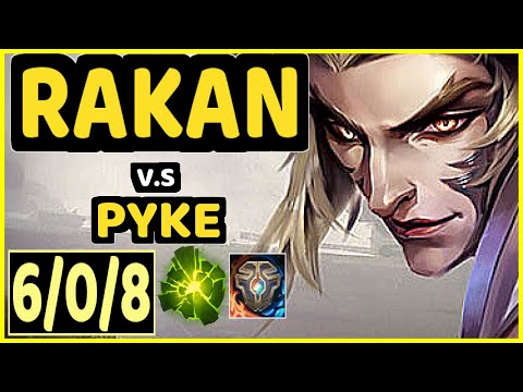 NORSKEREN (RAKAN) vs PYKE - 6/0/8 KDA BOTTOM SUPPORT CHALLENGER GAMEPLAY - EUW