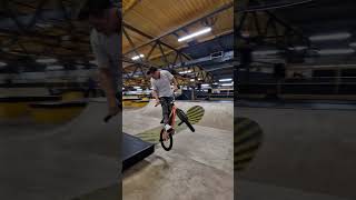 The struggle was real #bmx #indoor #skatepark #bail #crash #stupidity #ice180