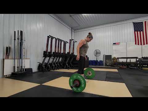 Snatch + hover snatch: 5 x 95 lb, 4 x 102 lb, 3 x 110 lb