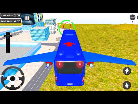 Flying Bus Driving simulator 2019 - Travelling in the city - Android Gameplay