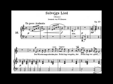 Solveig's Song EDVARD GRIEG (piano accompaniment karaoke with score soprano)