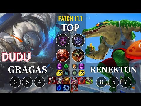 HLE DuDu Gragas vs Renekton Top - KR Patch 11.1