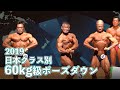2019日本クラス別ボディビル選手権 60kg以下級ポーズダウン