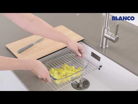 Blanco Subline 340/160 - Silgranitový dřez, 53x40 cm, dřez vpravo, šedá skála 527814