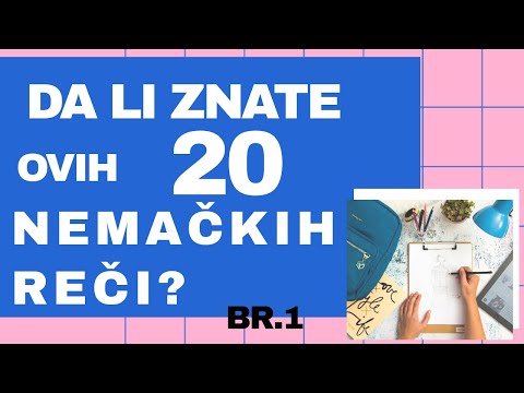 MALI NEMAČKI REČNIK BR 1 - 20 NEMAČKIH REČI ZA DANAS - UČITE SAMO REČI KOJE SE ČESTO KORISTE