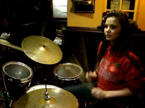 Keya Smith on drums with The Castaways