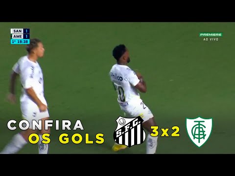Confira os gols | Santos 3x2 América-MG | Peixe VENCE PRIMEIRA no BRASILEIRÃO | 01/05/2023