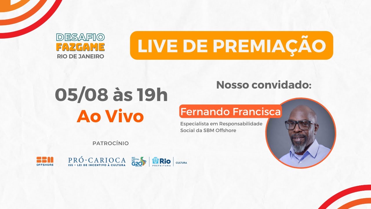 LIVE DE PREMIAÇÃO (MISSÃO 1) - DESAFIO FAZGAME RIO DE JANEIRO 2024