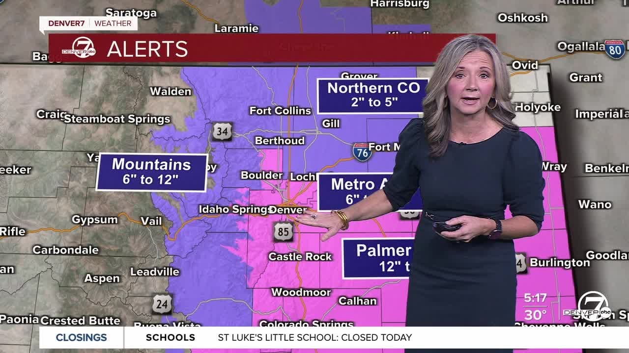 More than a foot of snow possible near Denver Friday