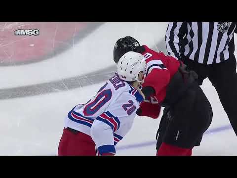 Fight Chris Kreider vs Damon Severson New York Rangers vs New Jersey Devils 4/13/2021