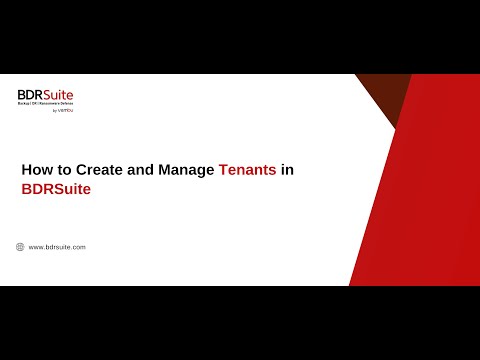 How to Create and Manage Tenants | BDRSuite