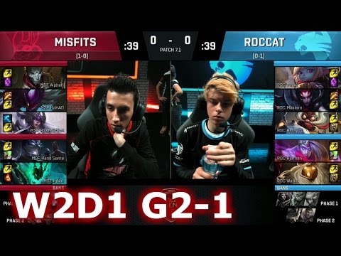 Misfits vs ROCCAT | Game 1 S7 EU LCS Spring 2017 Week 2 Day 1 | MSF vs ROC G1 W2D1