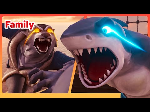 Werewolf VS Were-Shark BRAWL at Sea | Wolf King | Netflix Family